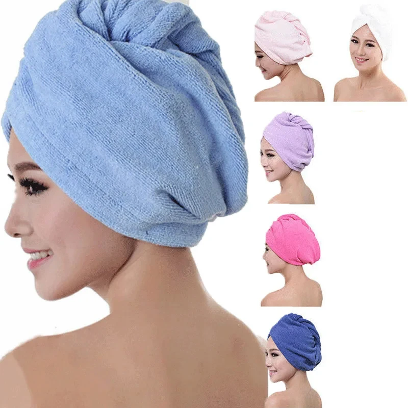 Microfiber Hair Dry After Shower Wrap Towel Girls Ladies Adult Family Hats Turbans Turbans Bath Products Women's Hair Towels