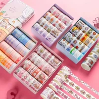 20 Rolls Boxed Kawaii Washi Tape Set, Cute Cartoon DIY Masking Tape, Grid Sticky Note Paper for Scrapbooking & Journaling 1