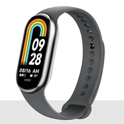 Silicone Sport Strap for Smart Band - Durable Rubber Bracelet Accessory (8 dark grey)