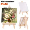 3Pcs Blank Mini Canvas Easel Set Small Tiny 10x10cm Painting Easel Wooden Frame Multifunctional Drawing Decoration Board 1