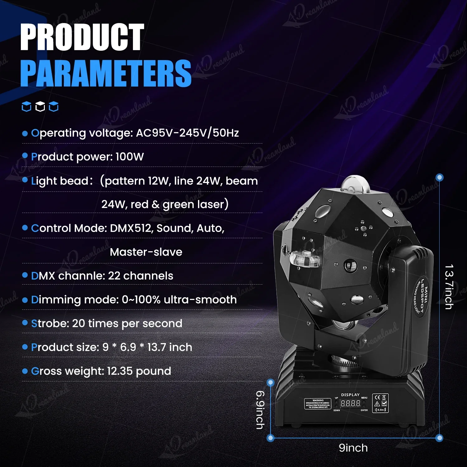 24x3W Tête mobile Projecteur Laser LED RGBW Modèles Rotation pour DJ Disco • EUR 131,99