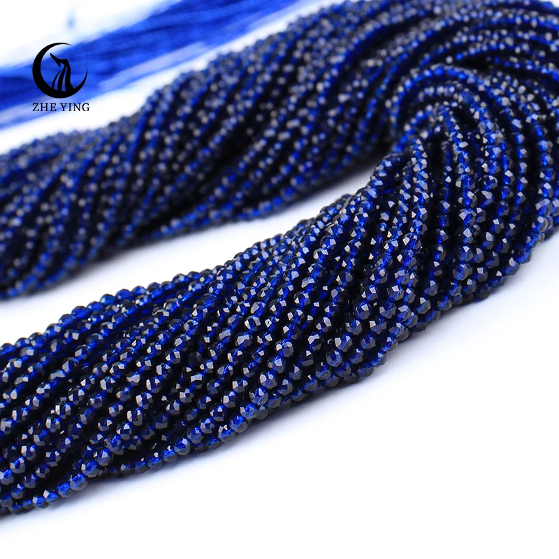 

Zhe Ying 3mm Montana Ink Dark Blue Bead Hydro Round Micro Faceted Crystal Spacer Loose Glass Beads for DIY Jewelry Making