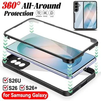 Per Samsung Galaxy S26/S26 Ultra/S26 Plus 360 °   Custodia per telefono trasparente a copertura totale con protezione schermo antiurto