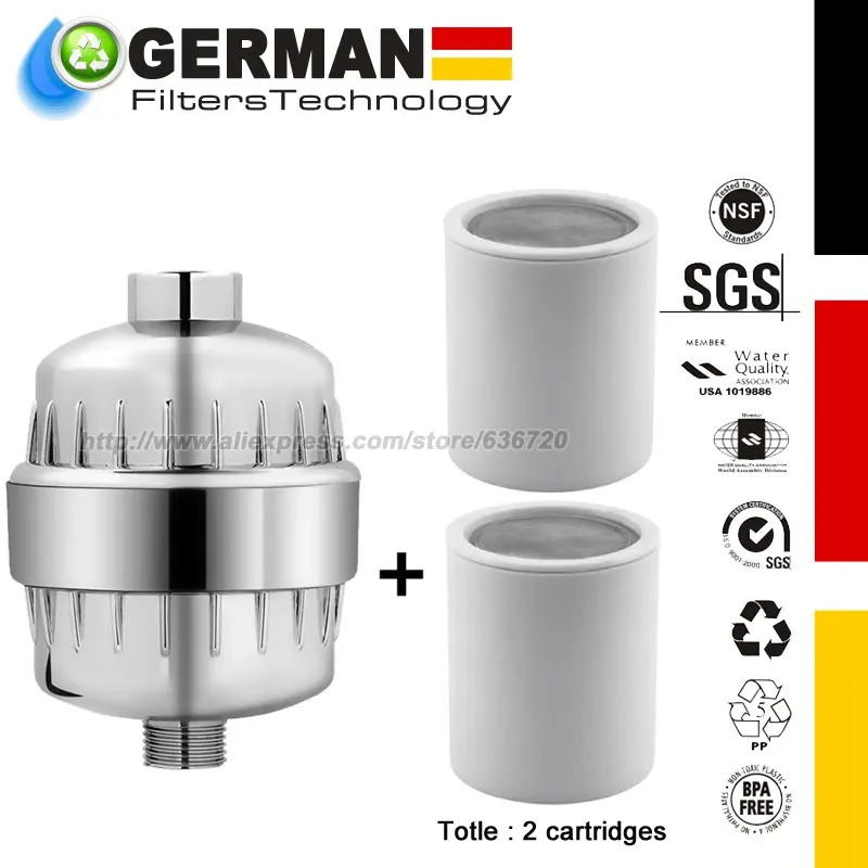 15 Stage Shower Filter with Vitamin C for Hard Water - High Output Shower Water Filter to Remove Chlorine and Fluoride