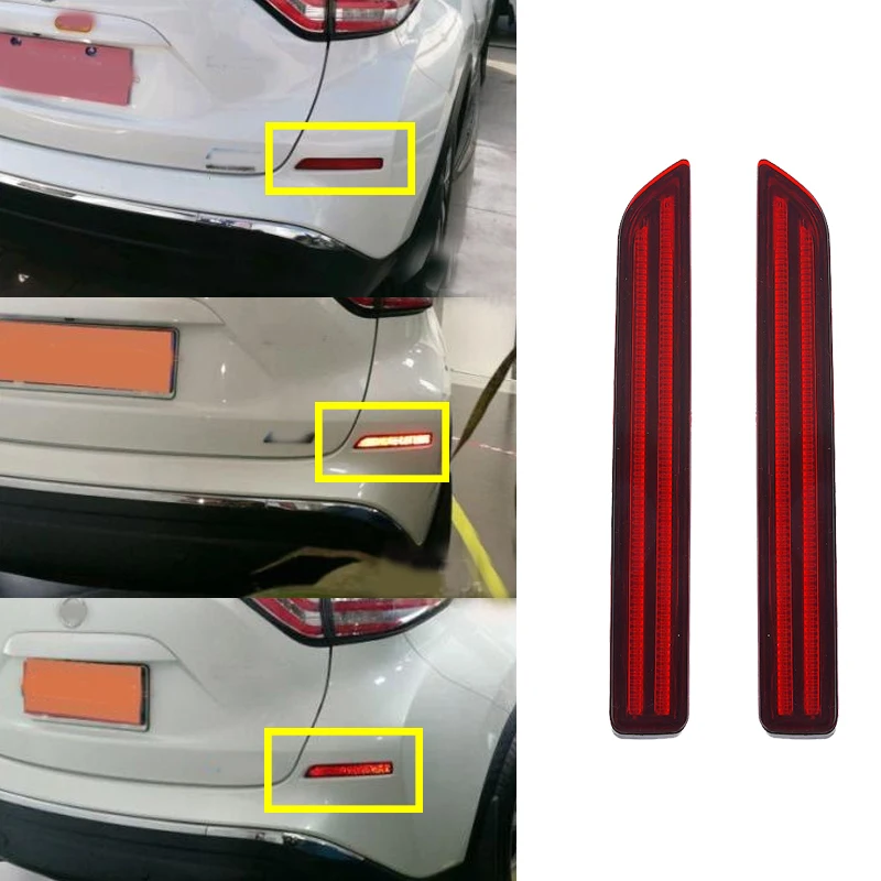 MZORANGE Red Rear Bumper Reflector Light Set For Hyundai Sonata 2015-2017 – Left & Right