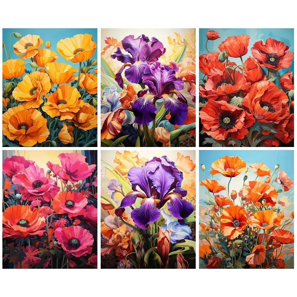 

GATYZTORY Paint By Numbers Flowers Pictures For Drawing By Numbers Kits Paintings On Canvas For Living Room Handicraft Supplies