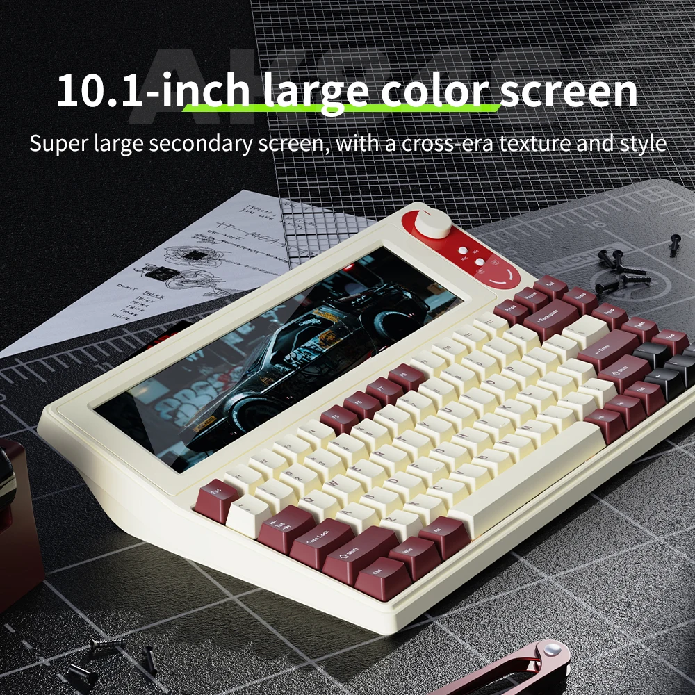 AJAZZ AKP846 single-mode mechanical keyboard 10.1 LCD color screen