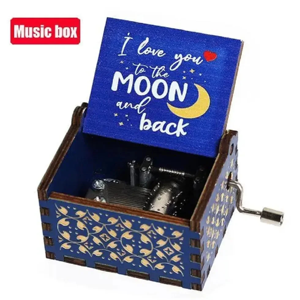 Wooden Hand Crank Music Box Christmas gifts Valentine's Day gifts New Year birthday