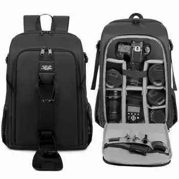 Zaino per Fotocamera Adatto a Canon, Nikon, Sony, Grande Capacità, Borsa Fotografica Multifunzionale, Doppia Tracolla