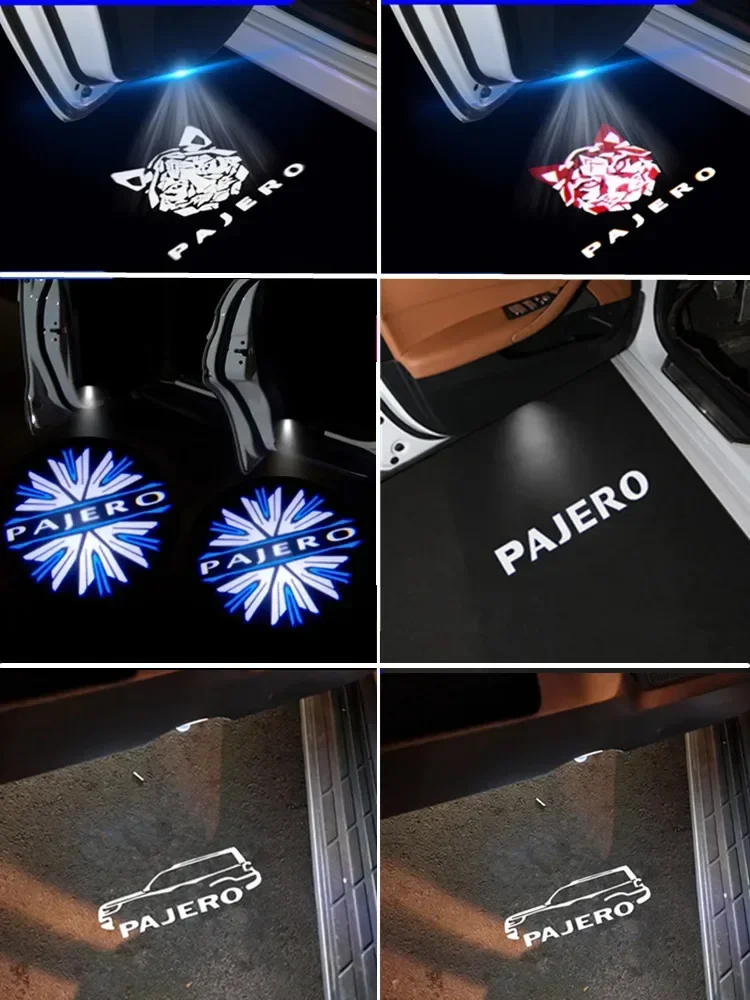 

Led Car Door Logo Light HD Laser Welcome Lamps For Mitsubishi Pajero V87 V93 V97 V80 2007 2008-2012 2013 2014 2021 Accessories