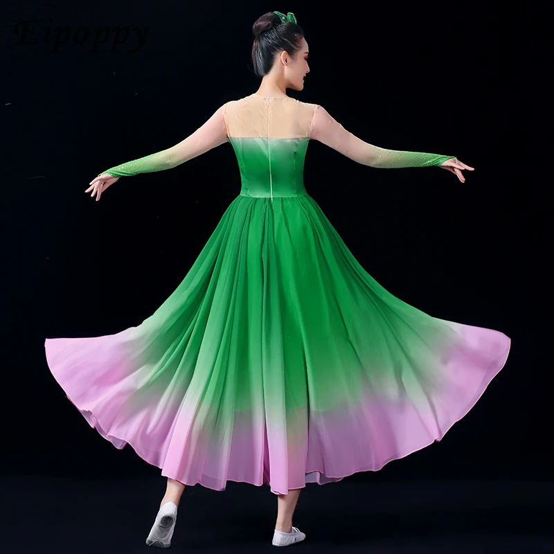 Modern Elegant Opening Dance Large Swing Dress Performance Costume Women's Large Dance Costume Stage Dress women dance skirt