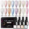 8PCS/SET  Autumn Thread Shell Nail Polish Gel Set Glitter Semi-Permanent Soak Off UV Nail Art Manicure Varnish Supplies Kit 1