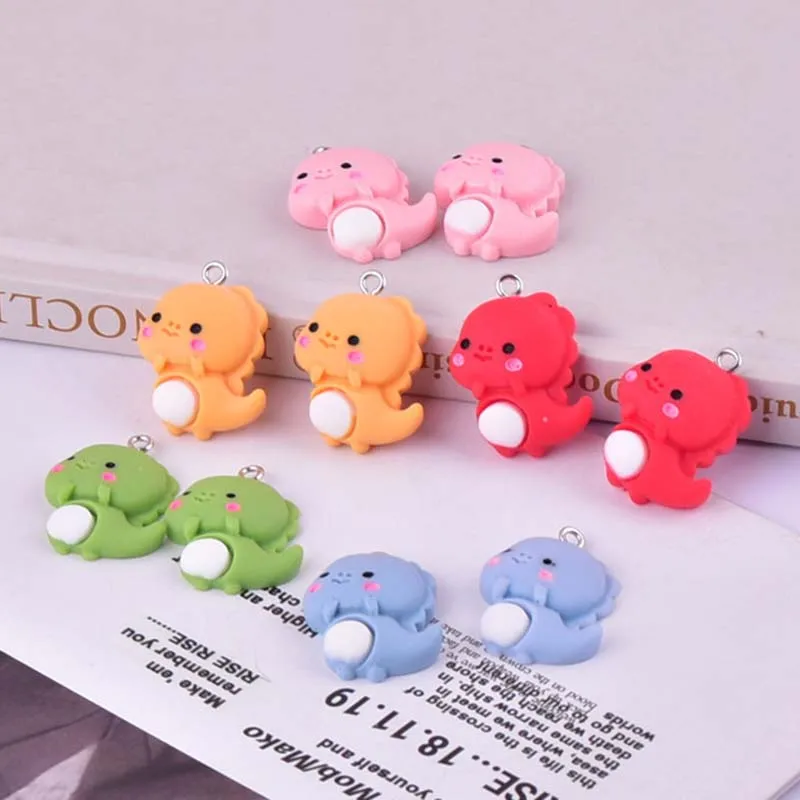 

10pcs Y2k Fashion Cute Dinosaur Animal Cartoon Resin Charms Pendant Jewelry Making Craft DIY