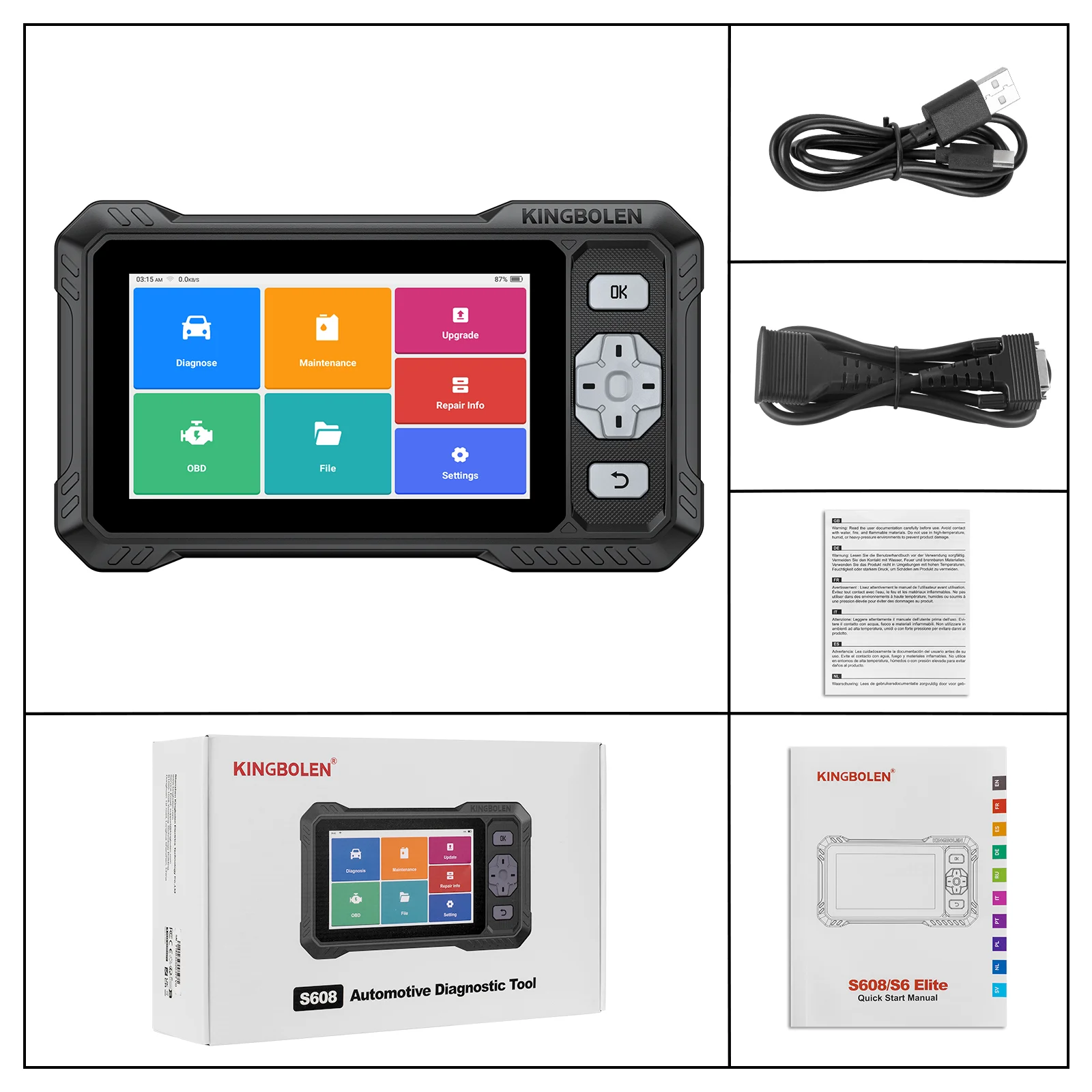 KINGBOLEN S608 OBD2-Scanner Bidirektionales Diagnosegerät AUTO-Diagnosewerkzeug mit FCA Autoauth, CAN FD & DoIP, 4 Systeme, 9 Reset-Funktionen – Detail 11