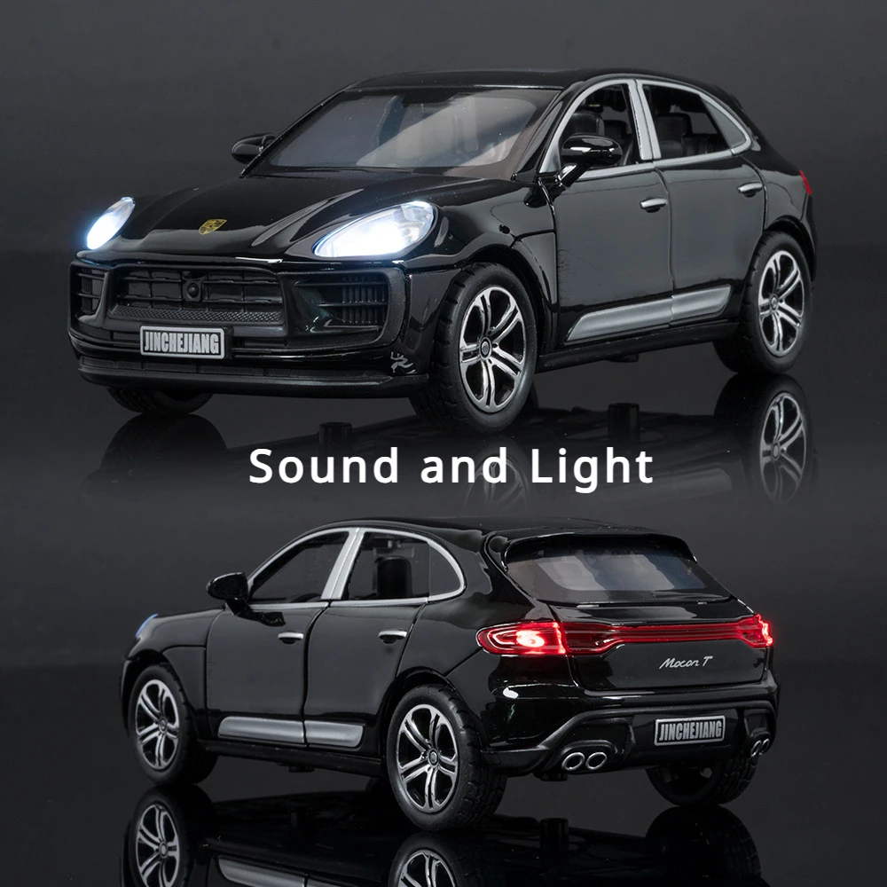1:32 Porsche Macan T SUV Car Model Alloy Diecast Simulation Toy Sound Light Pull Back Collecte Decorates Gift for Boy Birthday 3
