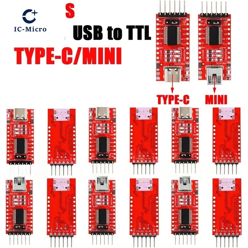 FT232RL FT232 FTDI USB 3.3V 5.5V to TTL Serial Adapter Module 1-10PCS for Arduino FT232 Pro Mini Port USB TO TTL 232 Type-C