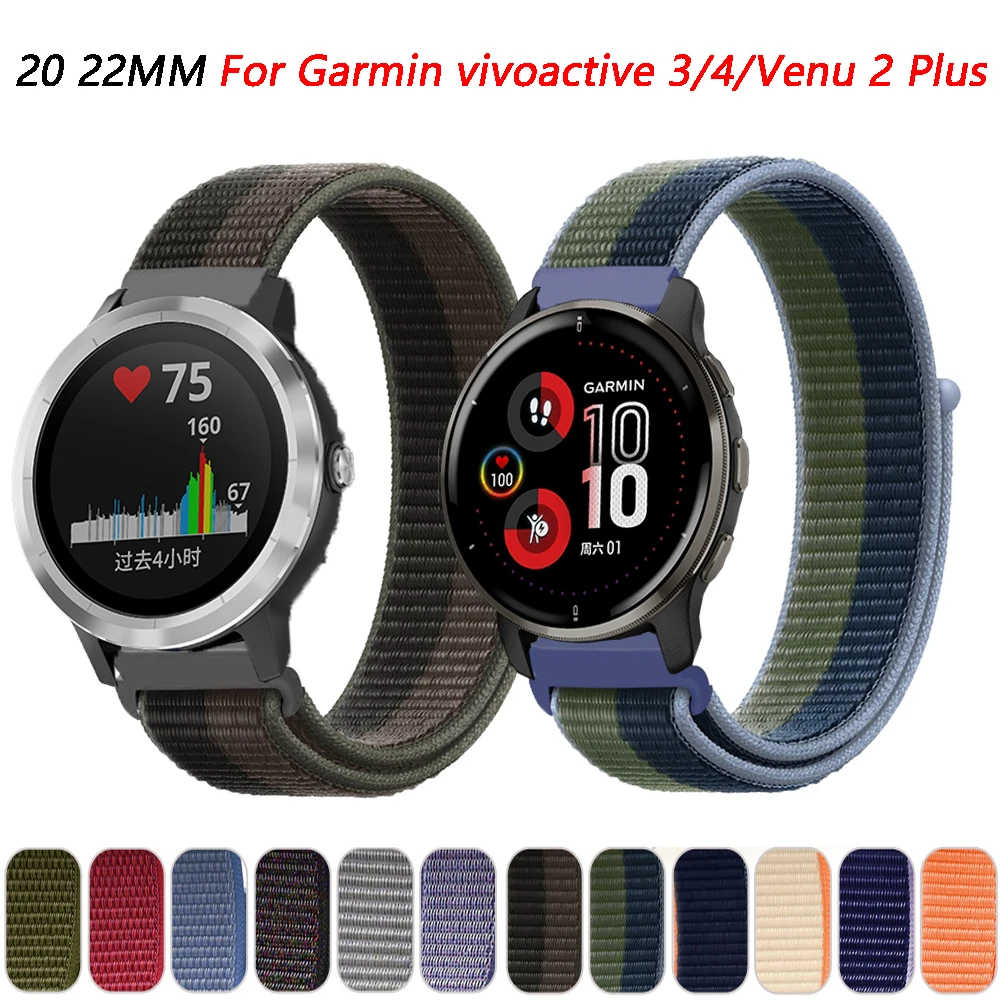 Nylon Band for Garmin vivoactive 3/4 Watch Strap Venu 2/2 Plus/SQ