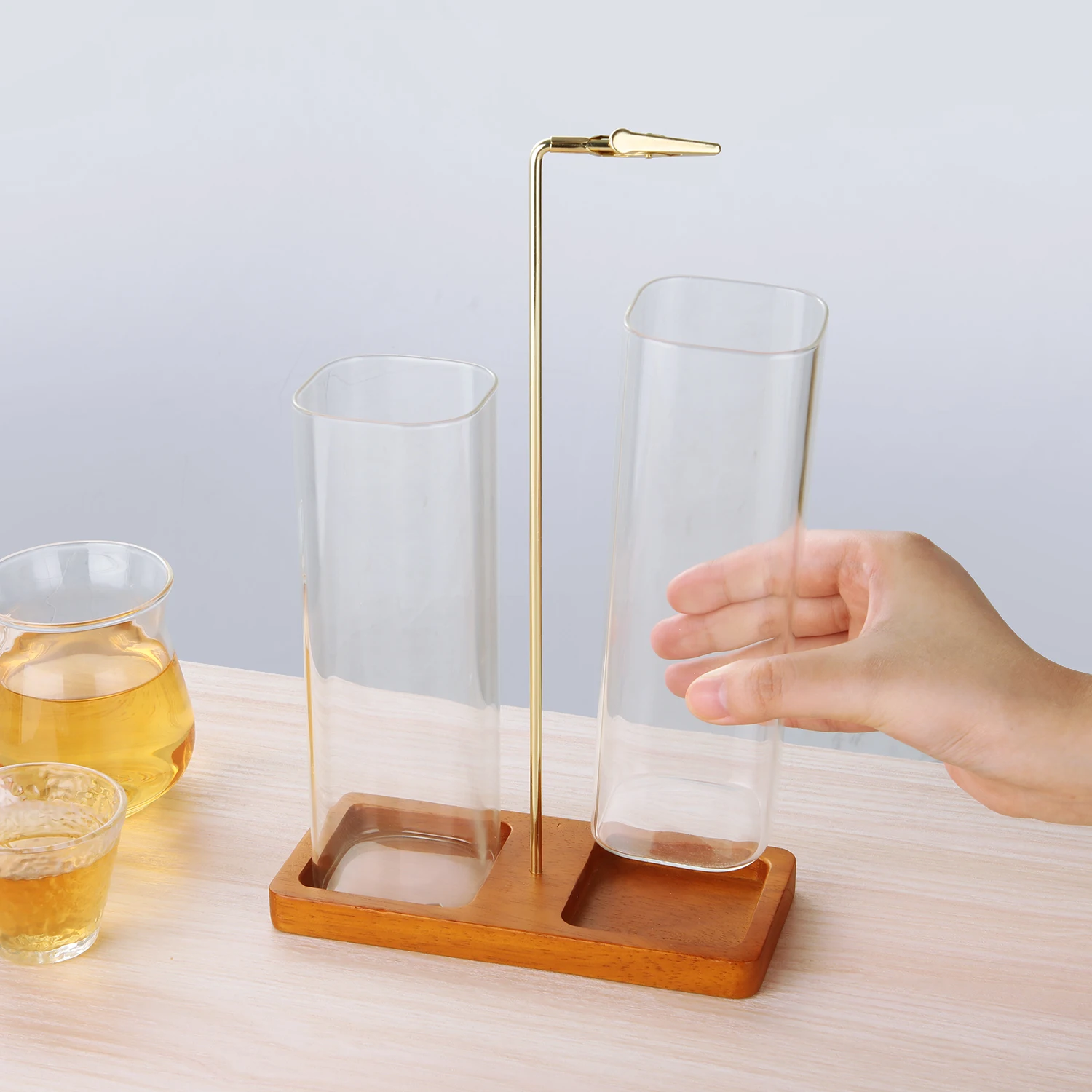 2-in-1 Räucherstäbchenhalter: Umgedrehter Glas-Räucherstäbchenhalter für Stäbchen, Anti-Asche-Räuchergefäß mit Aschefänger & Räucherstäbchenaufbewahrung – Detail 9