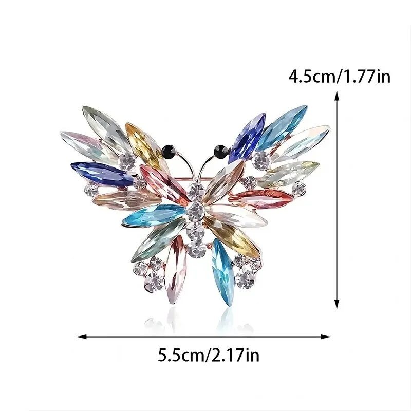 VEPYCLY Women's Rhinestone Butterfly Brooch - Crystal Pin For Scarves, Lapels, Collars & Accessories