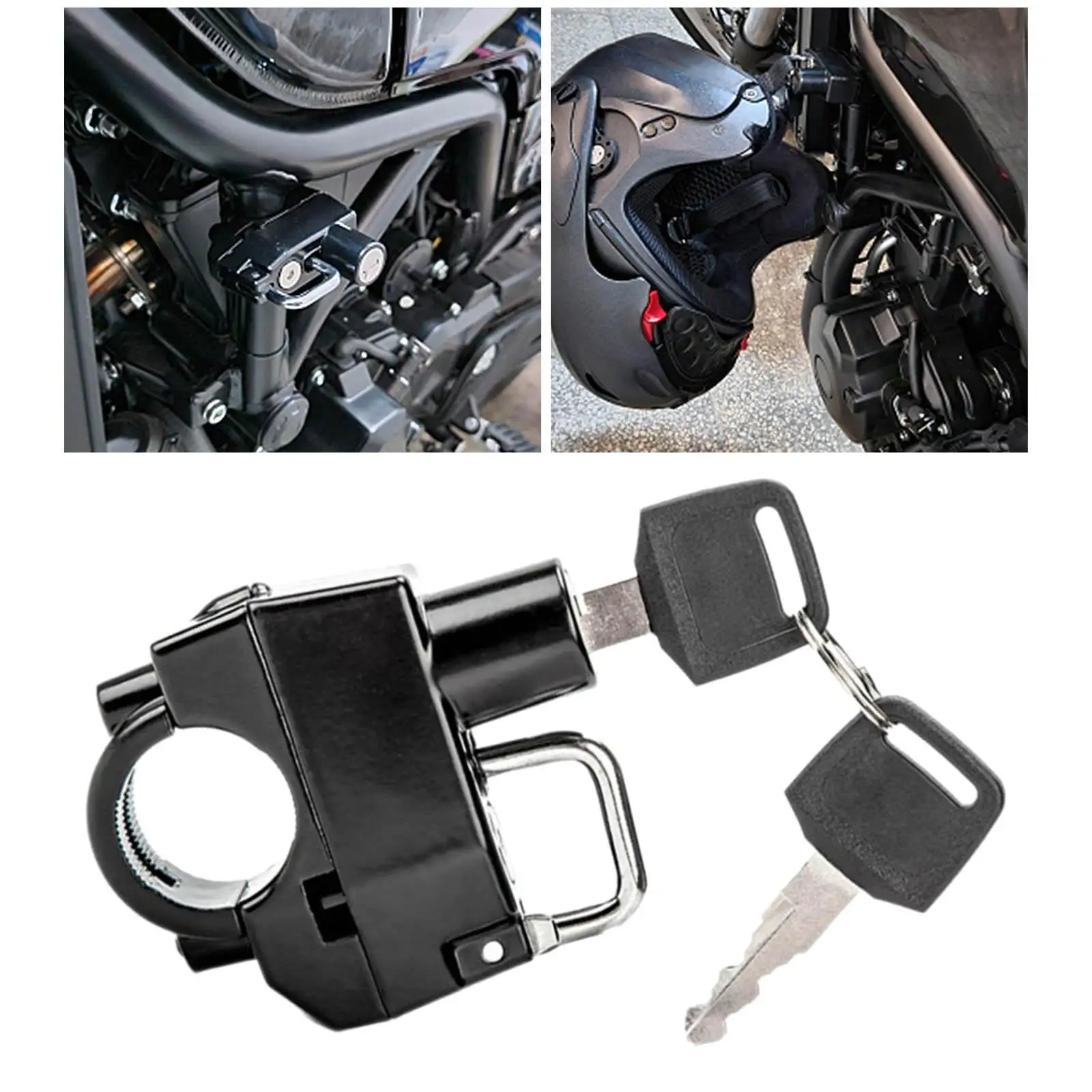 

Waterproof Motorcycle Helmet Lock Fit for 22mm-25mm Handlebar with 2 Keys