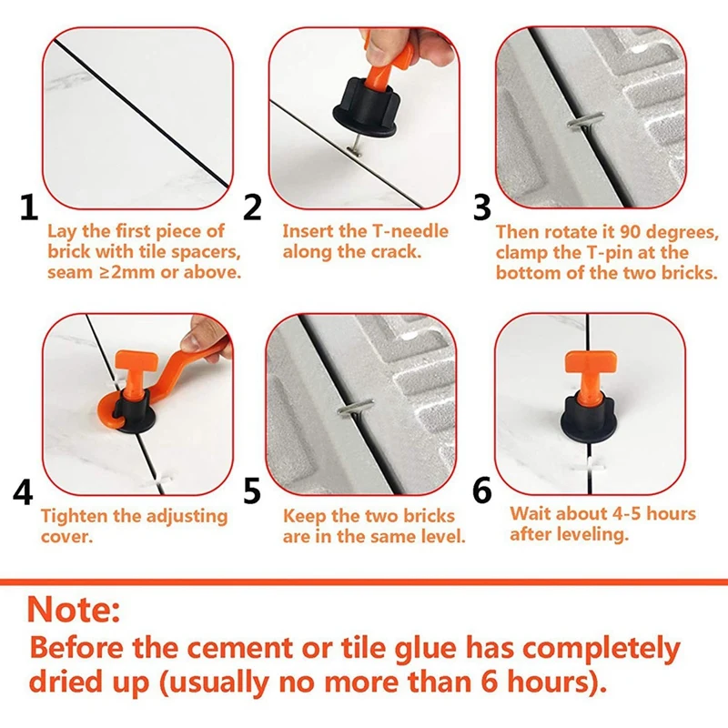 Tile Leveling System Kit Wall Tile Positioning Tool T-Shaped Adjuster With Tile Levelers Wrenches And Tile Spacers