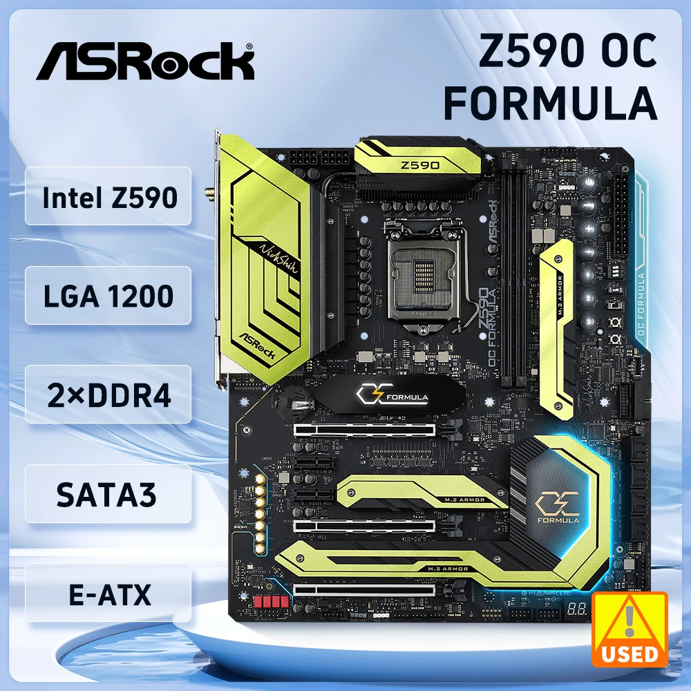 Z590 Motherboard ASRock Z590 OC Formula LGA 1200 support Core i5-11400F 10500 10900KF 10100 cpuDDR4 64GB  USB 3.2 Gen2 E-ATX