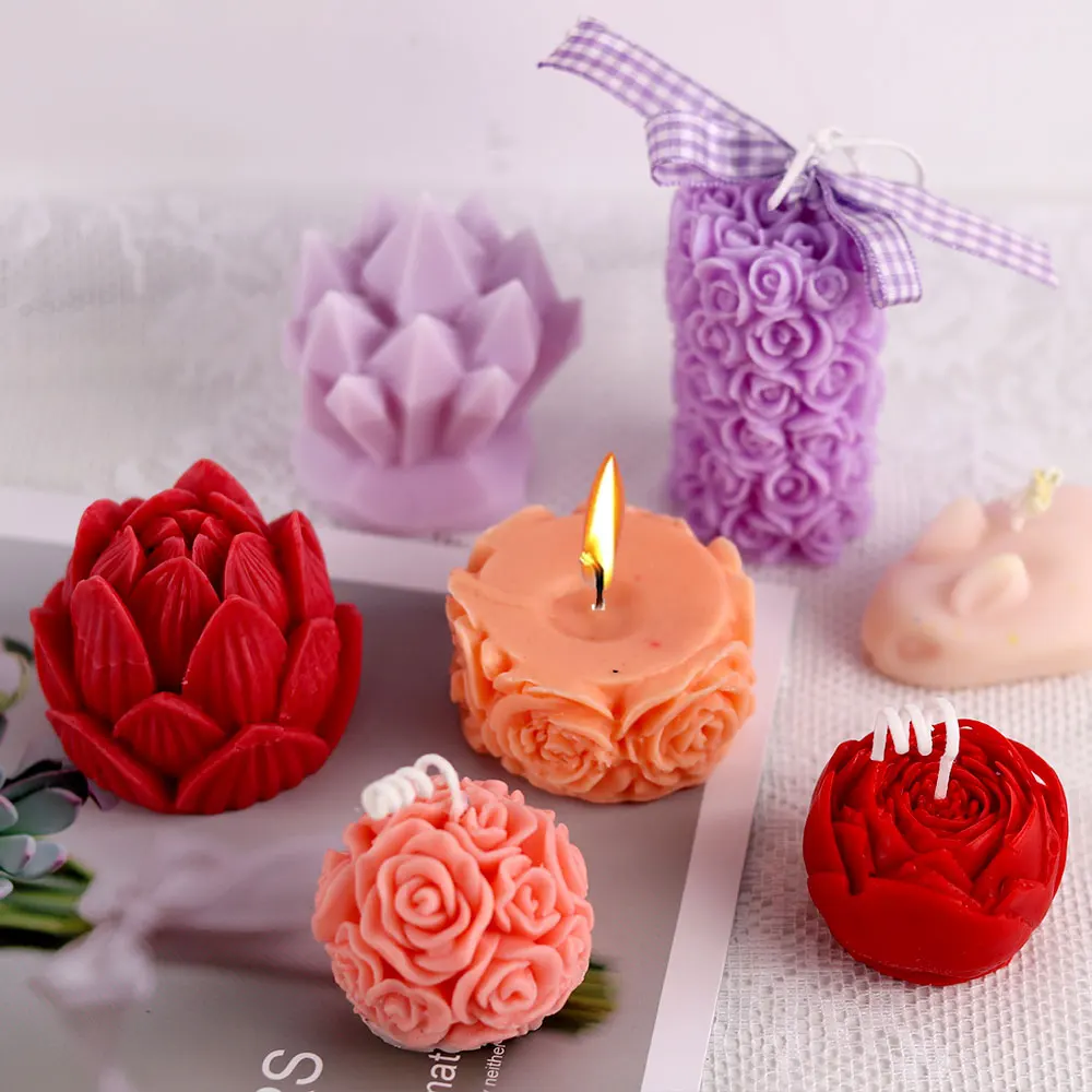 Grande peonia stampo per candele in Silicone fai da te a forma di fiore  aromaterapia gesso sapone stampo in resina souvenir di nozze decorazioni  artigianali per la casa - AliExpress