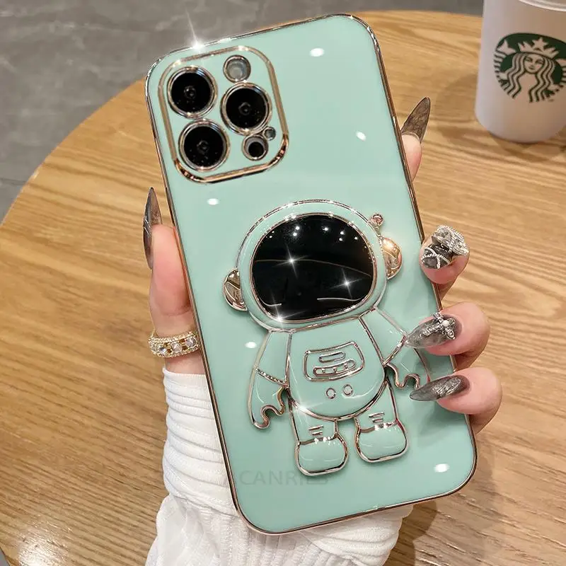 Astronaut Holder Plating Silicone Stand Case