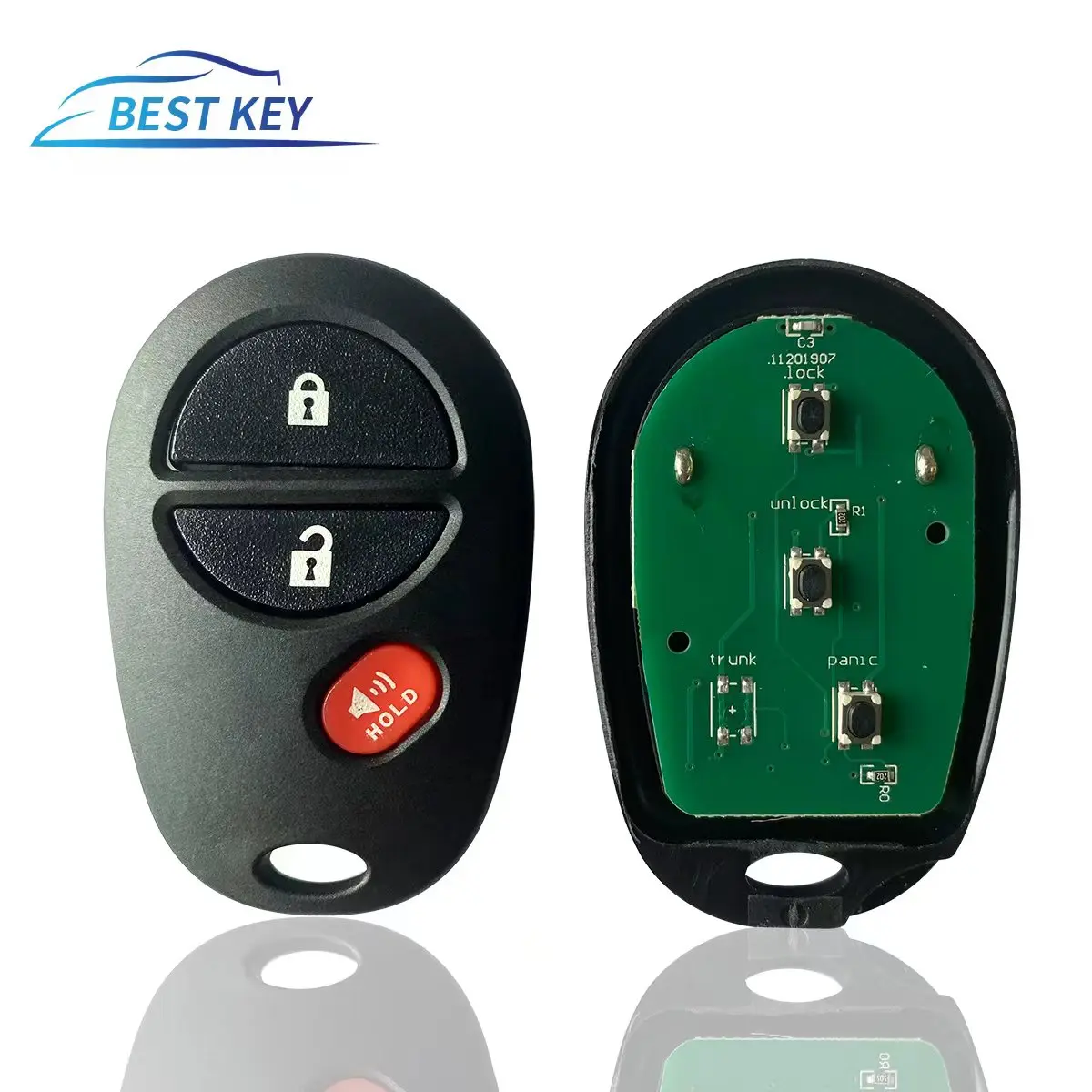 BEST KEY Replacement  315MHz 3 Buttons Remote Car Key FOB For Toyota Tacoma Highlander Sequoia Sienna Tundra 2005-2014 GQ43VT20T