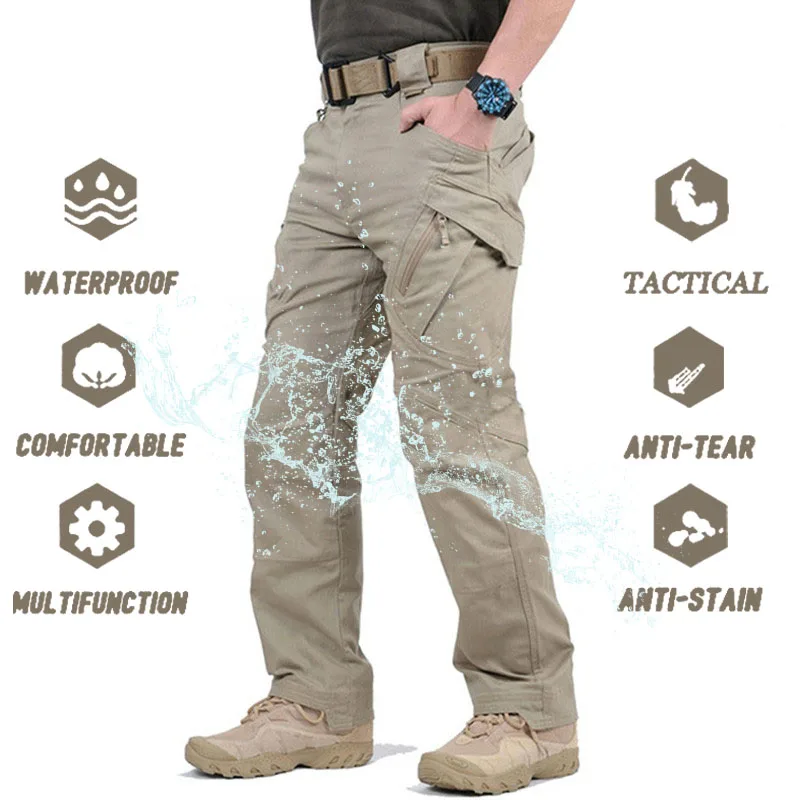 

Водонепроницаемые тактические штаны IX7/IX9, мужские боевые армейские штаны, повседневные мужские Походные штаны, уличные брюки-карго, военные штаны