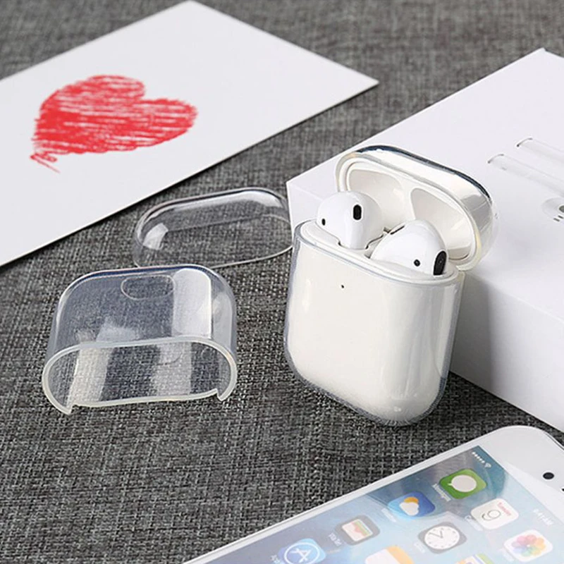 

Для AirPods 1 2, жесткий защитный чехол из поликарбоната, прозрачная коробка для Air Pods, чехлы для беспроводных наушников