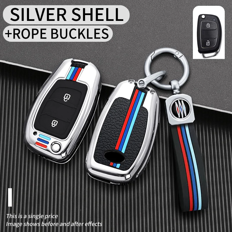 Custodia a conchiglia con chiave a scatto a distanza per auto in Silicone in lega di zinco per Hyundai Creta I10 I20 Tucson Elantra Santa Fe 2016 2017 - S5d7446bce68b413ea51b4ff72135e3da5