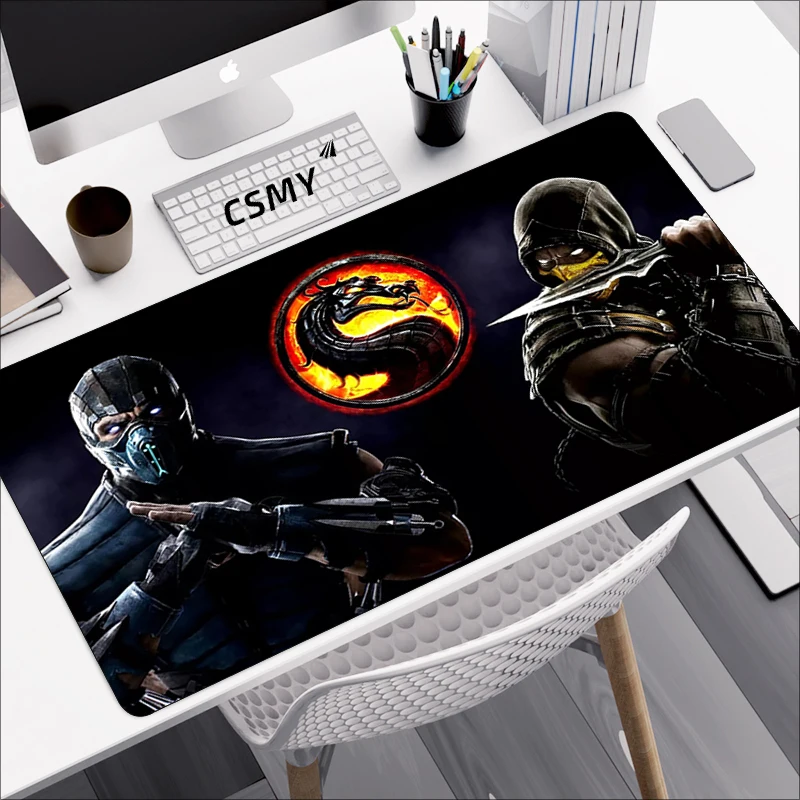 Xxl duża podkładka pod mysz Anime akcesoria do grania biurka Mortal Kombat podkładka pod mysz Gamer Deskmat maty podkładka pod klawiaturę Cute Mause Pc Pads myszy