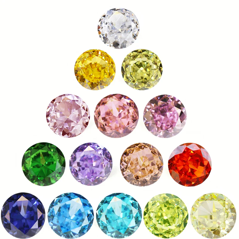 

4mm~15mm Multicolor Crushed ice Cut Round Cubic Zirconia CZ Loose Gemstone Zircon Stone AAAAA Beads Wholesale For Jewelry Making