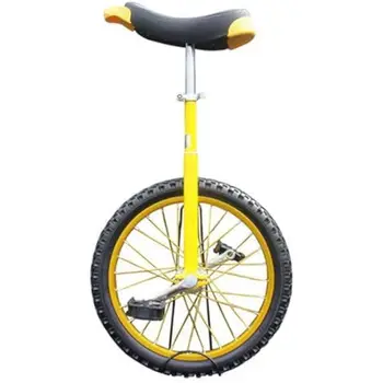Wheel Unicycles Unicycle for Adults/Kids, 16/18/20/24in Outdoor Unicycle Leakproof Tire Wheel Cycling One Wheel Bike with 2 Ped