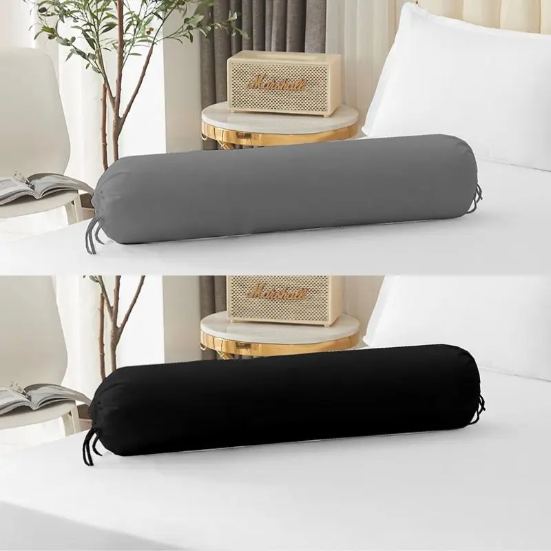 

Round Removable Bed Pillows Bolster Pillowcase Living Room Long Pillow Cover Washable Sofa Roll Neck Headrest (NO Inner Filling)
