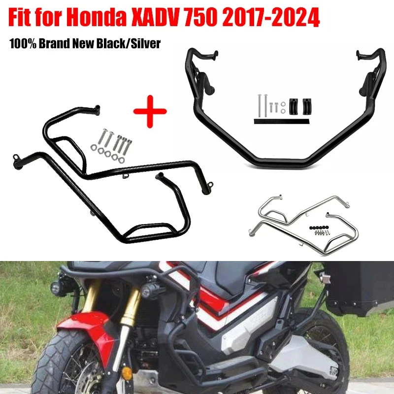 Crash Bars ADV 750 Pare-Chocs Moto Pour X-ADV 750/350/160 - Barres De Protection Et Blocs Anti-Chute Noir Protection Chute Moto Cadre