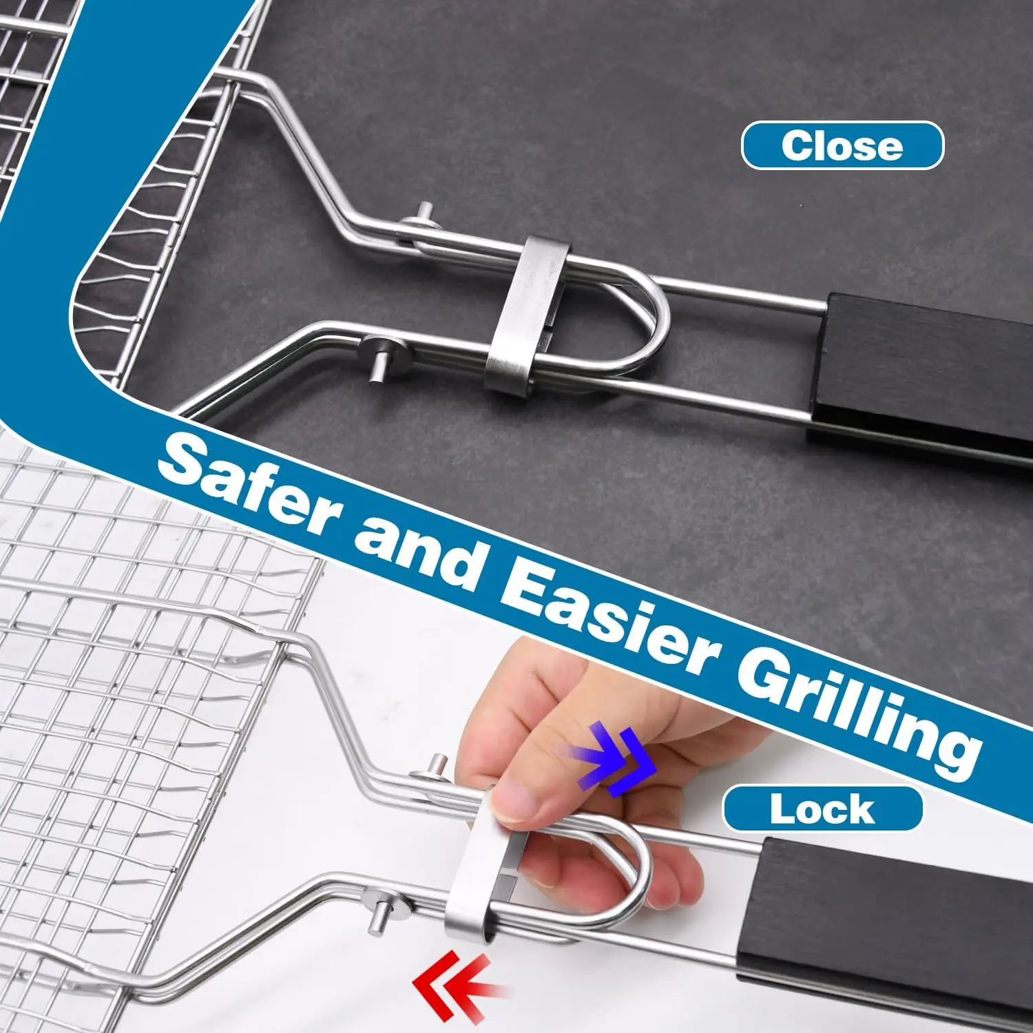 Grill Basket Stainless Steel Folding Grilling Basket Outdoor Camping BBQ Rack Shrimp Steaks Fish Barbeque Griller Cooking Tool bbq grilling accessories bbq grilling basket