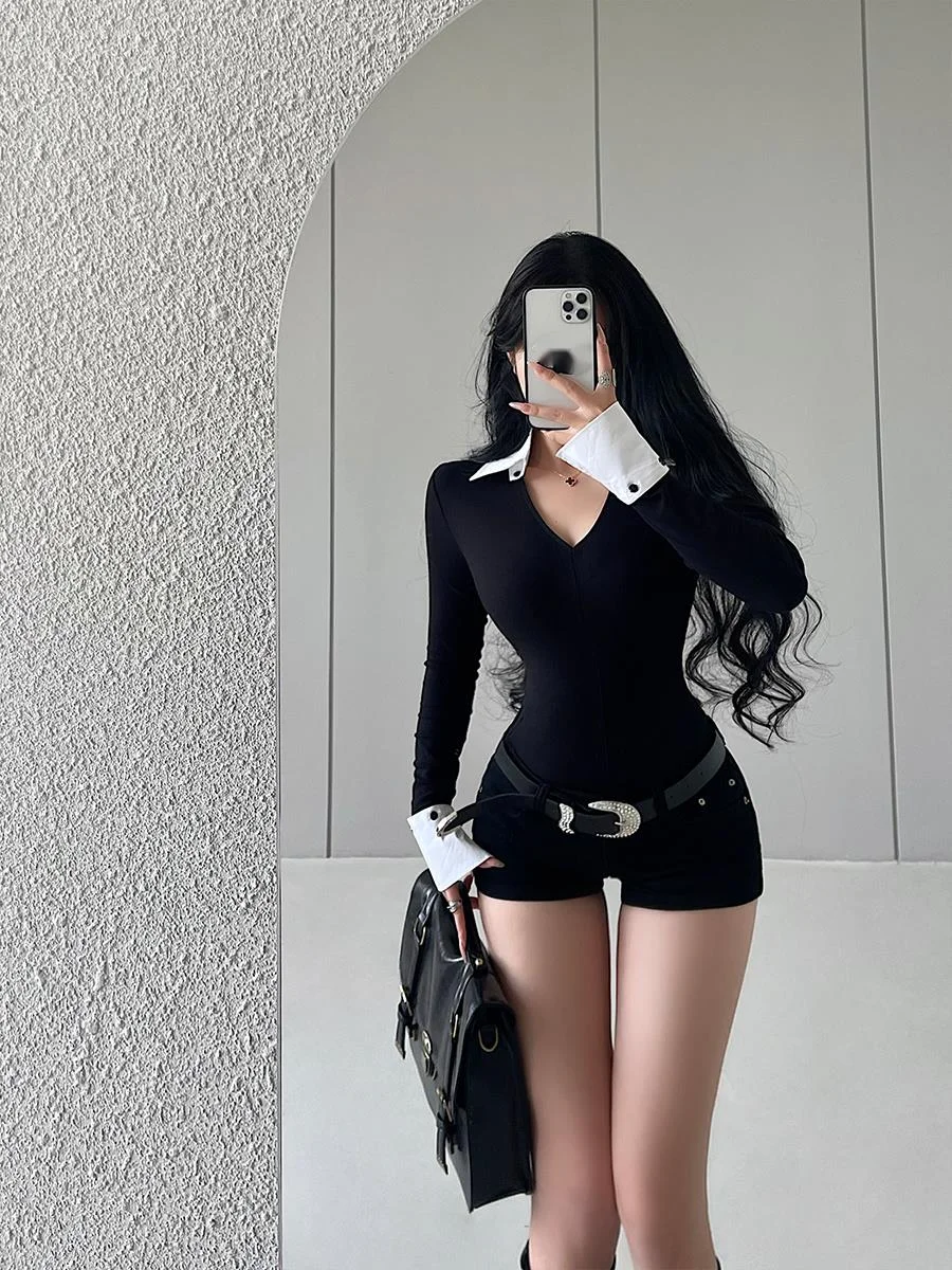 WOMENGAGA Shorts With Belt Fashion  American Spicy Girls Sexy Low Waist Tight Elastic Denim Shorts Slim Hip Hot Fashion 57JR