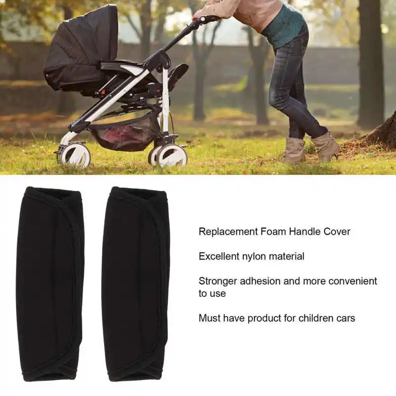 2Pcs Replacement Stroller Handle Cover Buffed Tubing Grips Wheelchair Stroller Armrest Protector for seniors elderly