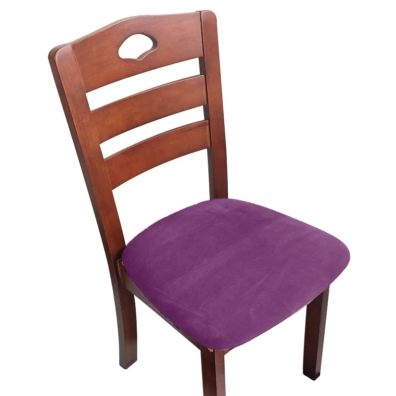 thumbnail image 1 of Fundas de cojín de asiento de tela de terciopelo Súper suave, fundas elásticas para sillas, Hotel, banquete, comedor, sala de estar, 1/2/4/6 piezas, 1 of 5