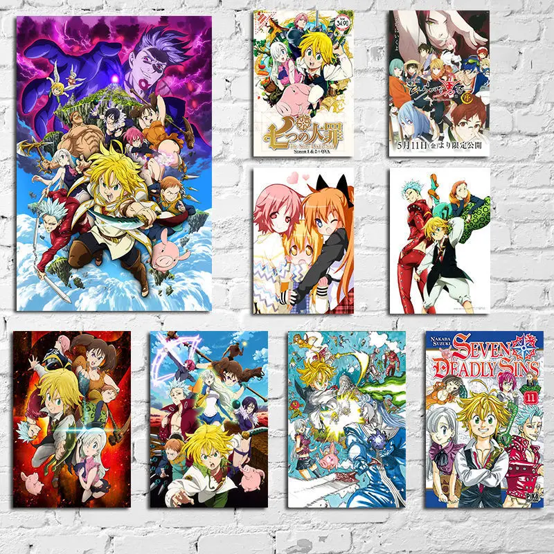 

Anime The Seven Deadly Sins Poster Living Kids Room Wall Home Decoration Quality Canvas Painting Cute Japanese Cartoon Art Decor