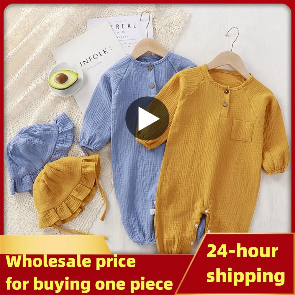 

Gauze Baby Clothes Comfortable Spring Clothing Soft And Breathable Baby Bodysuit Cotton Jumpsuit Romper Suit Highly Recommended