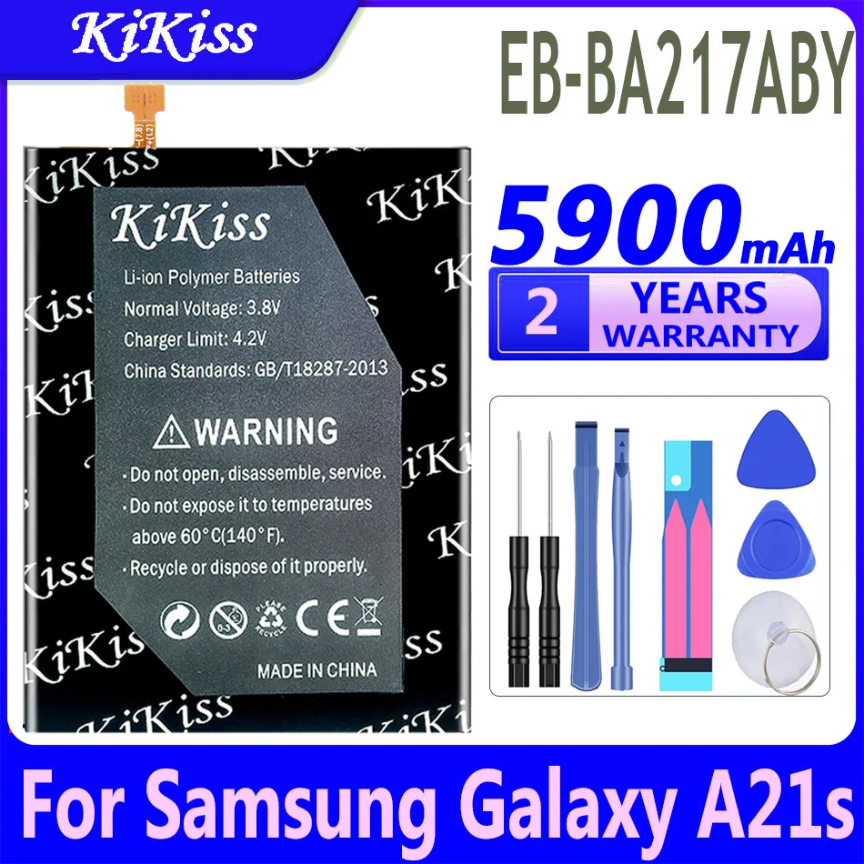 

KiKiss Новый аккумулятор для телефона 5900 мАч для Samsung Galaxy A21s EB-BA217ABY/A12 SM-A217F Batterij