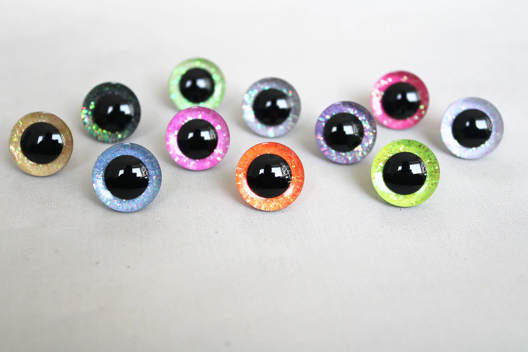 NEW  BLING BLING EYES 9mm 12mm 14mm 16mm 18mm 20mm 25mm 30mm  35mm   3D Glitter toy eyes craft doll plush eyes--C11--100PCS