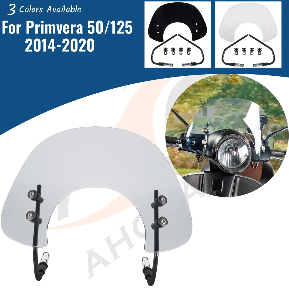 

Windshield Windscreen For Vespa Primvera 50 125 150 2017-2022 Wind Screen Shield Air Flow Deflector with Bracket Accessories