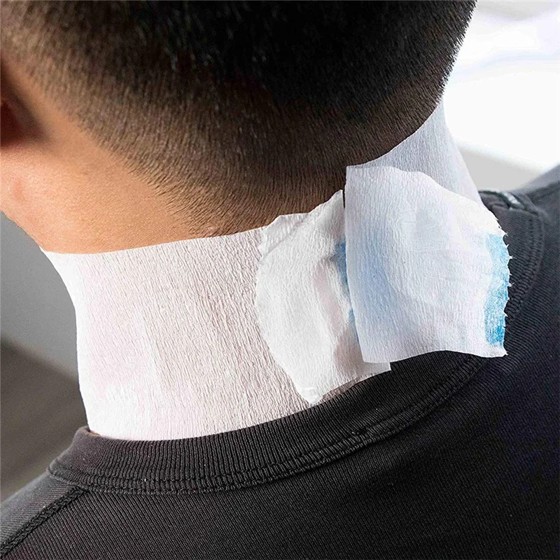 Disposable Stretchy Barber Paper Neck Strips 1 Roll 100 Strips Stretchy Paper Neck Band Protector For Hair Cutting Accessories