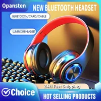 Headsets Gamer Headphones Blutooth Surround Sound Stereo Wireless Earphone USB With MicroPhone Colourful Light PC Laptop Headset