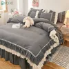 Europe Bed Linen Smooth Twin Full Queen King Size Bed Sheet Home Decor 1PC Bed Skirts Princess Style Bedspread Cover with Skirt 1