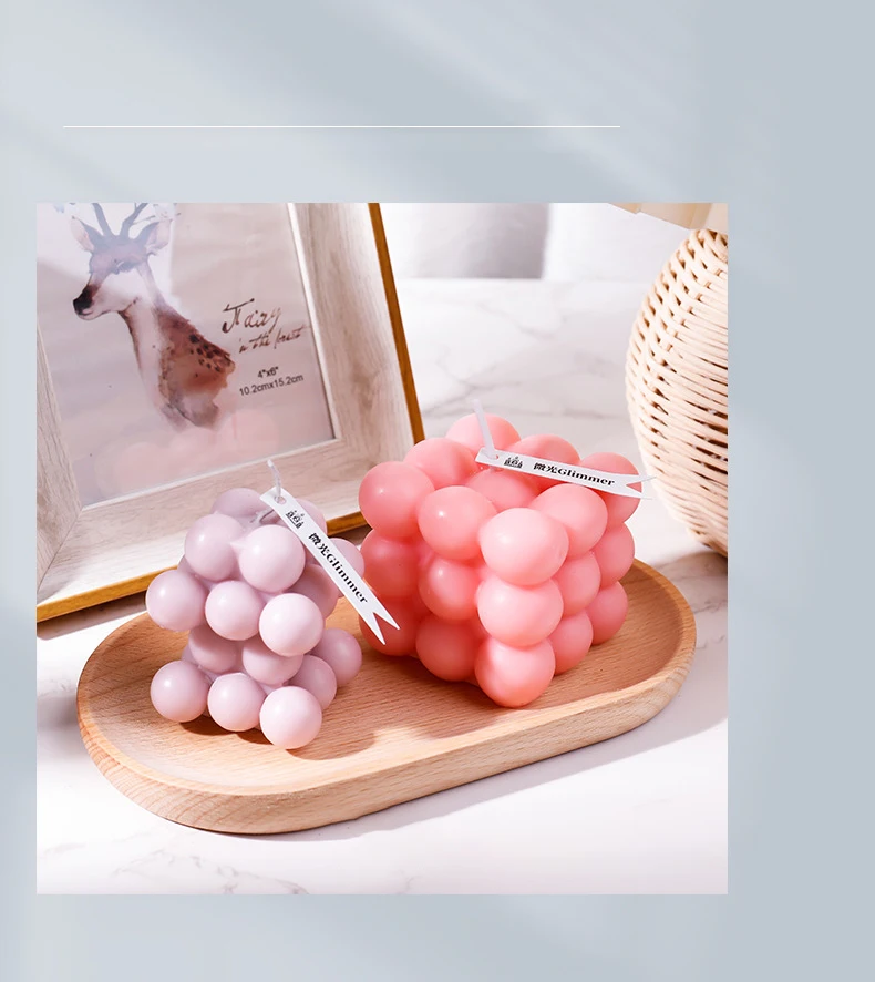 Description Picture 5 of itemMulti Style Bubble Cube Silicone Candle Mold Aromatherapy Candle Gypsum Soap Resin Mould Hand-made Chocolate Dessert Cake Making